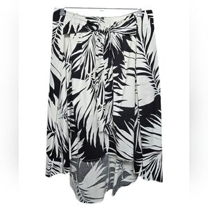 Who What Wear Black & White High-low Cotton Skirt Sz 12  32" Waist 32" Length